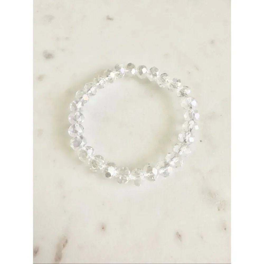 Clear sparkly bead stretch bracelet